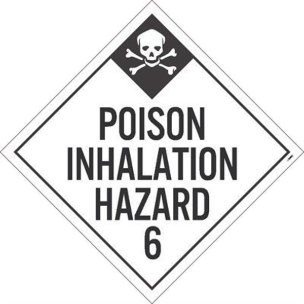 Nmc Poison Inhalation Hazard 6 Dot Placard Sign, Pk50 DL125PR50